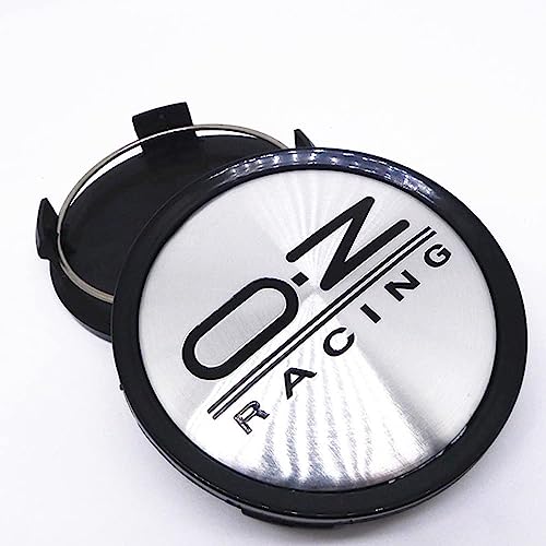 THOMIX 4 Stück Nabendeckel für OZ Racing 75mm, Verschleißfest Und Langlebig Radnabenabdeckung Center Radkappen Radnabendeckel Mit Logo Zierdeckel Zubehör,B Silver von THOMIX