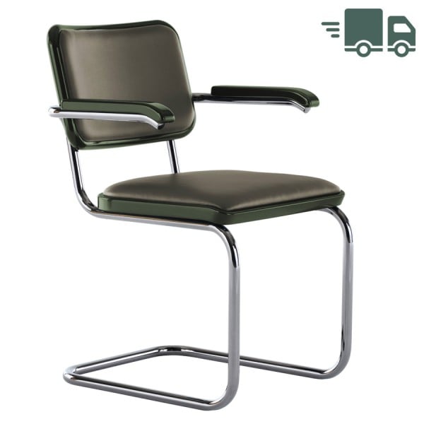 JS. THONET S 64 P SERIOUS 03 | Buche grün Hochglanzlack | Stahlrohr-Freischwi... von THONET