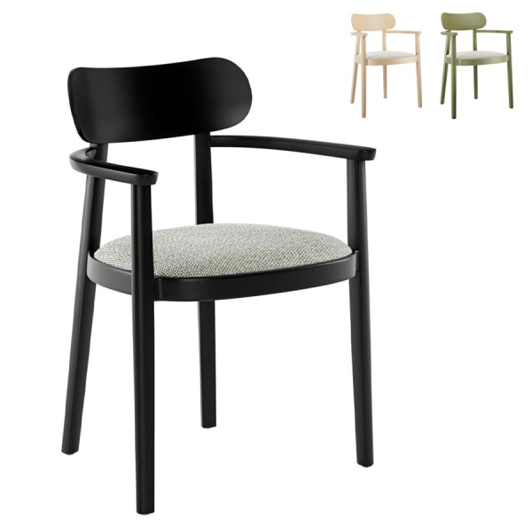 THONET 118 SPFV Holzstuhl mit Armlehnen | Sitz gepolstert | Konfigurator von THONET