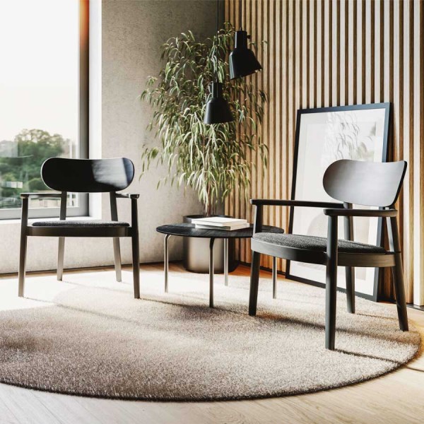 THONET 119 SPF Holzstuhl schwarz mit Armlehnen | Polstersitz | Konfigurator von THONET
