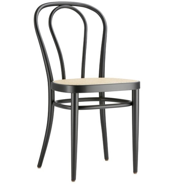 THONET 218 Bugholzstuhl Bistrostuhl | Rohrgeflecht-Sitz | Buche schwarz gebeizt von THONET