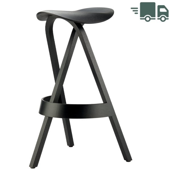 THONET 404 H Holzbarhocker | Eiche schwarz gebeizt von THONET