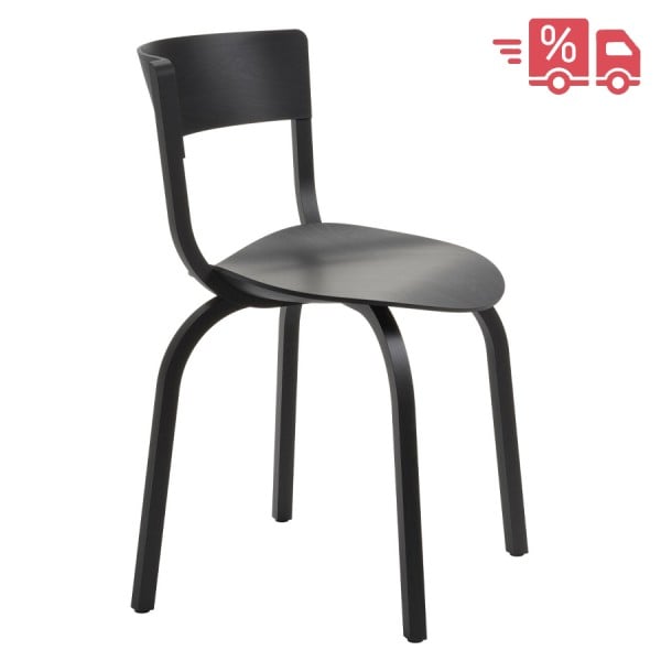 THONET 404 Holzstuhl | Eiche schwarz gebeizt von THONET