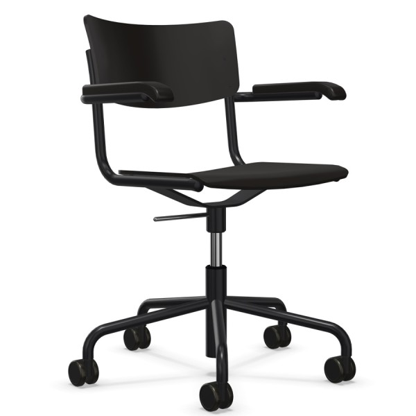 THONET S 43 FDR | Drehsessel m. Armlehnen | Buche schwarz gebeizt | Gestell u... von THONET