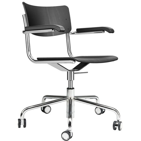 THONET S 43 FDR | Drehsessel m. Armlehnen | Buche schwarz gebeizt | Gestell u... von THONET