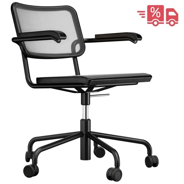 ABVERKAUF: THONET Drehsessel S 64 NDR Atelier | Netzbespannung mit Armlehnen ... von THONET