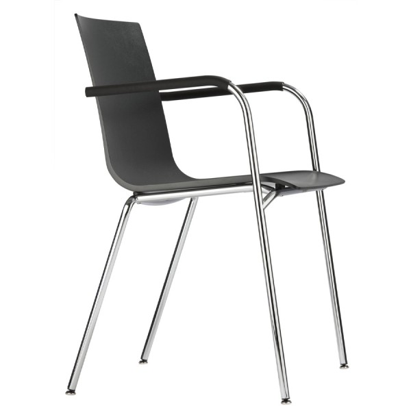 THONET S 160 F Konferenzstuhl mit Armlehnen | Gestell chrom | Konfigurator von THONET