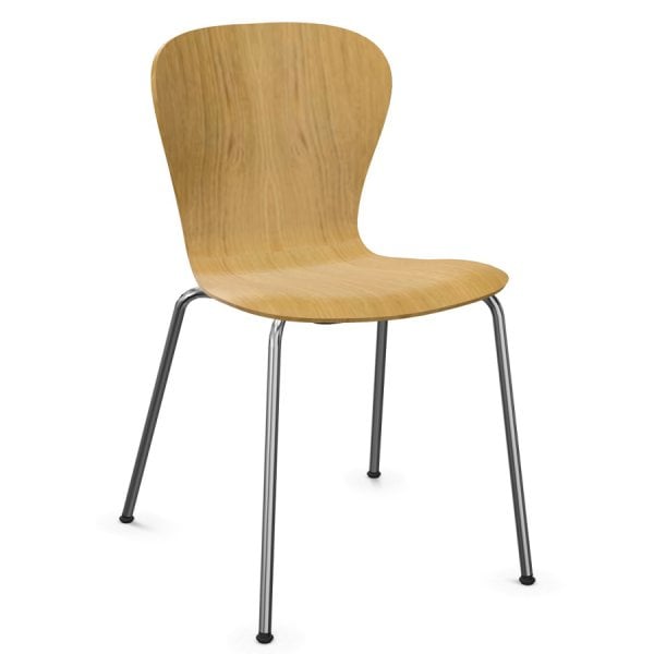 THONET S 220 Formholz-Stuhl | Edelholz Eiche | Gestell chrom von THONET