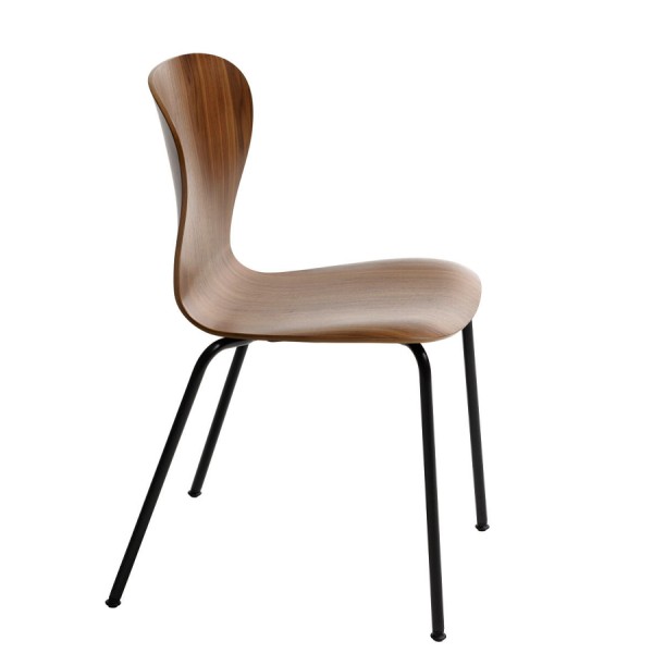 THONET S 220 Formholz-Stuhl | Nussbaum klar lackiert | Gestell schwarz THONET S 220 Formholz-Stuhl | Nussbaum klar lackiert | Gestell schwarz von THONET