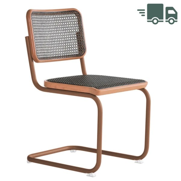 THONET S 32 V Dark Melange altrosa | Stahlrohr-Freischwinger | Gestell altrosa von THONET