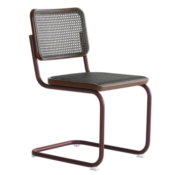 THONET S 32 V Dark Melange rotbraun | Stahlrohr-Freischwinger | Gestell rotbraun von THONET