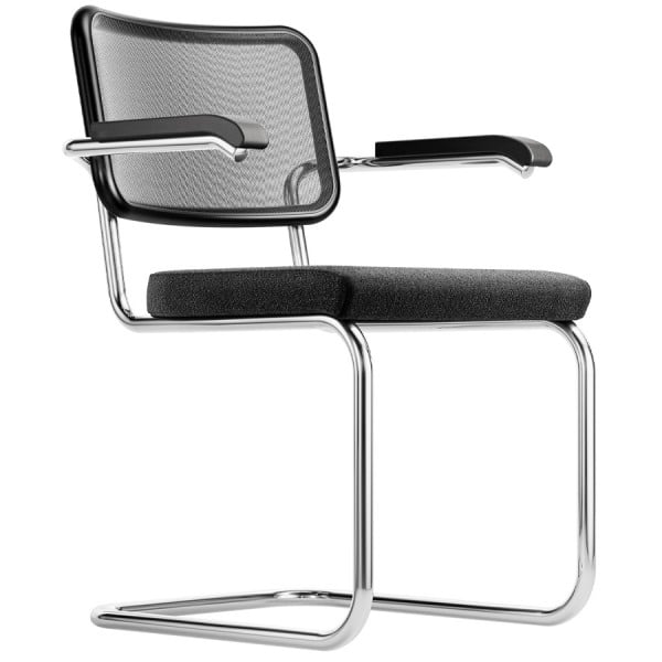 THONET S 64 SPVN | Buche schwarz gebeizt | Netzrücken | Sitz vollgepolstert von THONET