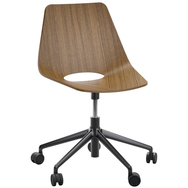 THONET S 661 DR Formholz-Stuhl | Edelholz Nussbaum | Gestell schwarz matt von THONET