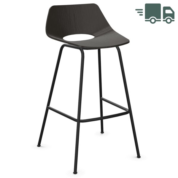 THONET S 661 H Barhocker | Edelholz schwarz | Gestell schwarz matt von THONET