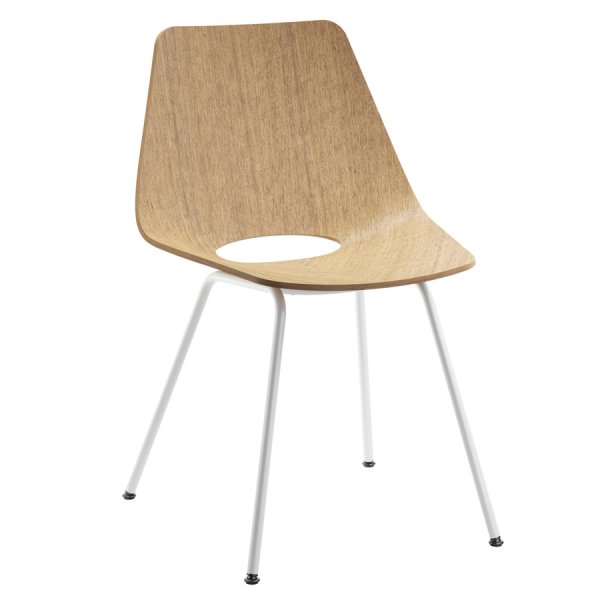 THONET S 661 Stahlrohrstuhl | Edelholz Eiche | Gestell weiß von THONET