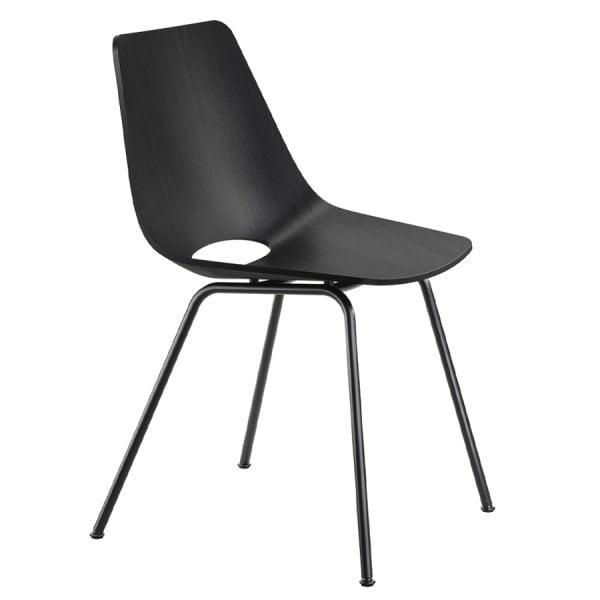 THONET S 661 Stahlrohrstuhl | Edelholz Eiche schwarz | Gestell schwarz von THONET