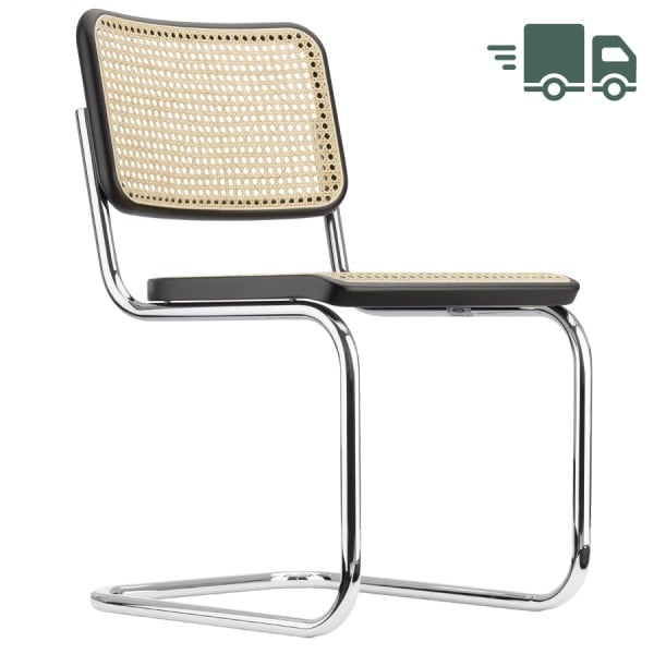 THONET S 32 V | Buche schwarz gebeizt | Stahlrohr-Freischwinger | Gestell ver... von THONET