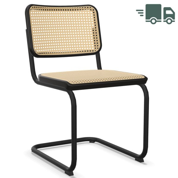 THONET S 32 V | Buche schwarz gebeizt | Stahlrohr-Freischwinger | Gestell sch... von THONET