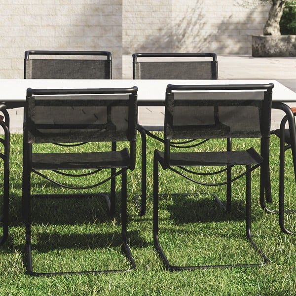 THONET Stahlrohr-Freischwinger S 33 N Outdoor | schwarz | ohne Armlehnen von THONET