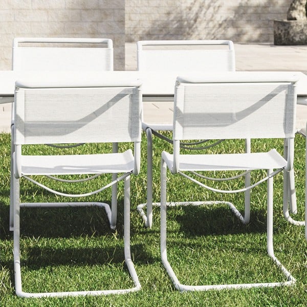 THONET Stahlrohr-Freischwinger S 33 N Outdoor | weiß | ohne Armlehnen von THONET