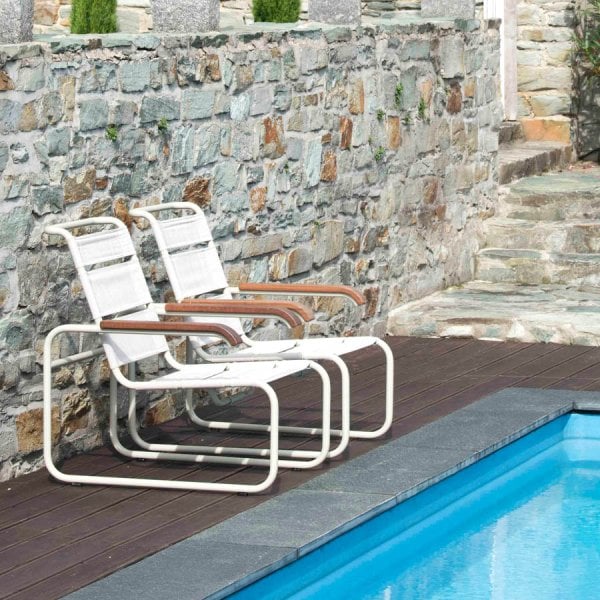 THONET S 35 N | Gartenlounge Sessel mit Armlehnen | weiß von THONET