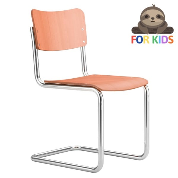 THONET S 43 K für Kinder | Buche koralle gebeizt | Stahlrohr-Freischwinger | ... von THONET