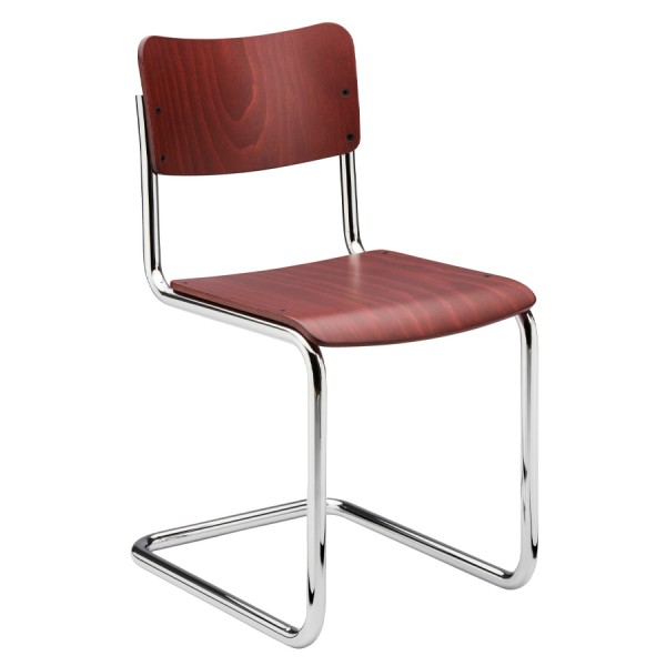 THONET S 43 K für Kinder | rubinrot gebeizt | Stahlrohr-Freischwinger | Geste... von THONET