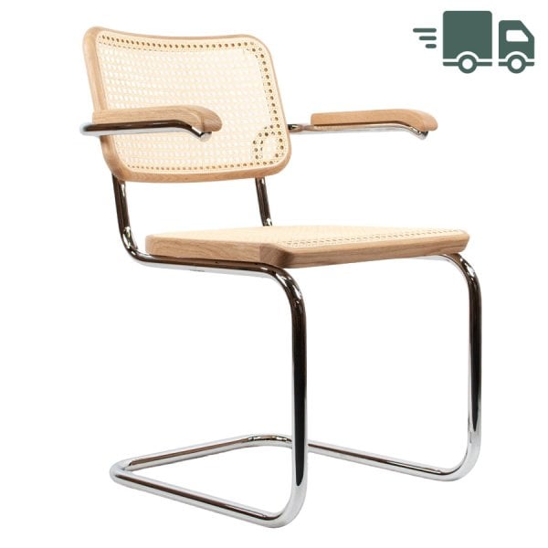 THONET S 64 V | Eiche Pure Materials | Stahlrohr-Freischwinger mit Armlehnen ... von THONET
