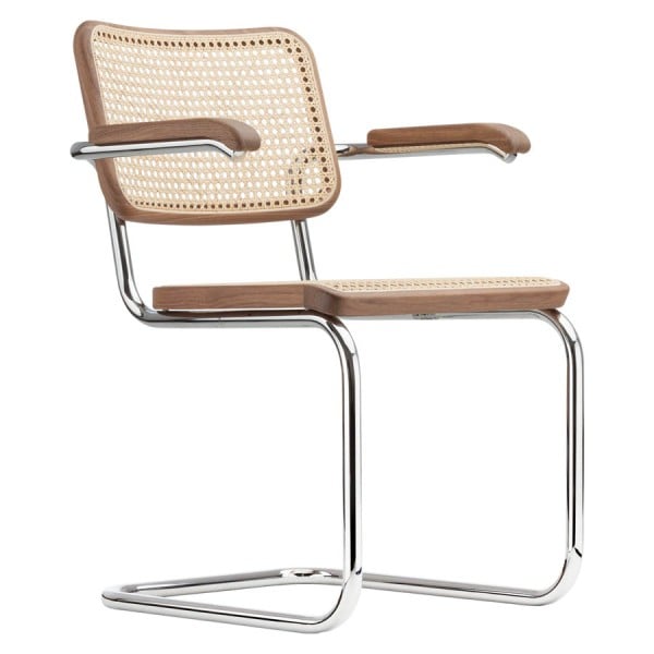 THONET S 64 V | Nussbaum Pure Materials | Stahlrohr-Freischwinger mit Armlehn... von THONET