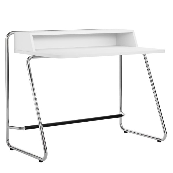 THONET Stahlrohr Schreibtisch S 1200 | Buche weiß lasiert | Gestell verchromt von THONET