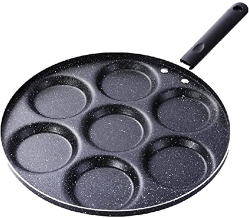 Pfannkuchenpfanne Omlettpfanne Pancake-Pfanne, Ei Brat-Pfanne, 7-Loch-Omelett-Pfanne for Eier Ham Pancake Maker Frating Pfannen Kreativer Antihaft Kein Öl-Rauch Frühstück Grill Pan Kochen Topf von THONGLEI