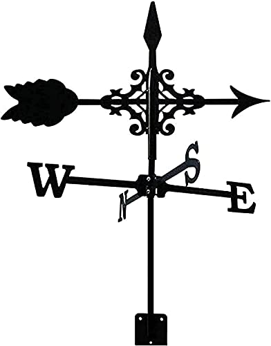 Wetterhahn fürs Dach Wetterhahn Metall Weathervane for Dach - Metall Wetterfahne Mit Pfeil Ornament Windrichtungsanzeiger Garten Stake Windfahne Werkzeugvermessung von THONGLEI