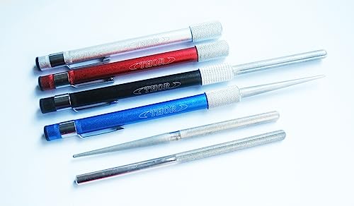 THOR-DARTS Diamant Schleif-Stift/Diamond-Pen-Sharpener in blau mit Doppel-Kopf, 320er/600er Körnung/Grit, Schleifstein für Darts und Angelhaken mit Klingen- / Scheren- / Messerschärfer von THOR-DARTS