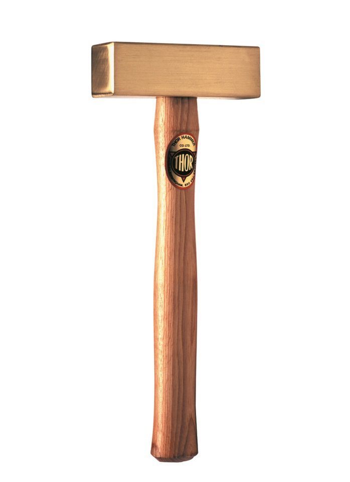 THOR Hammer THOR Messing Hammer, Vierkant 38x75mm 750g, mit Holzstiel von THOR