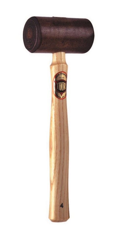 THOR Hammer THOR Rohhaut Hammer, Rund Ø x l 25 x 60 mm, 60 g, mit Holzstiel von THOR