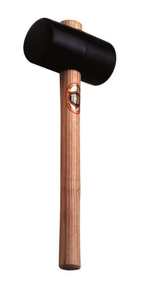 THOR Hammer THOR Schwarzgummi Hammer, Rund Ø x l 40 x 80 mm, 150 g, mit Holzstiel von THOR