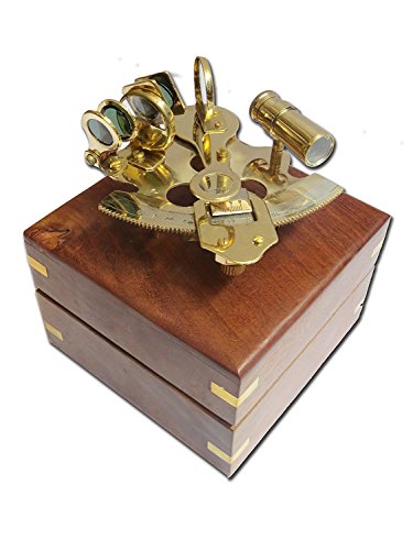 10,2 cm Captain Messing Casanova nauticals Sextant mit Hartholz Holz Box von THOR INSTRUMENTS