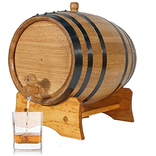 3 Liter Eichenfass mit Ständer, Stöpsel und Zapfhahn – 3 l Whiskyfässer aus Holz für den Heimbrauer, Destillator, Weinbereiter und Cocktailalterung – Bourbonfass Geschenke für Männer 3 Liter Eichenfass mit Ständer, Stöpsel und Zapfhahn – 3 l Whiskyfässer aus Holz für den Heimbrauer, Destillator, Weinbereiter und Cocktailalterung – Bourbonfass Geschenke für Männer von THOUSAND OAKS BARREL