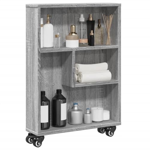 THOYTOUI Aufbewahrungswagen, Möbel Anrichte Hängendes Regal Bücherregal Verwendbar für Arbeitszimmer Wohnbereich Schlafzimmer Korridor Schmal Grau Sonoma 48x13x68 cm Holzwerkstoff THOYTOUI Aufbewahrungswagen, Möbel Anrichte Hängendes Regal Bücherregal Verwendbar für Arbeitszimmer Wohnbereich Schlafzimmer Korridor Schmal Grau Sonoma 48x13x68 cm Holzwerkstoff von THOYTOUI