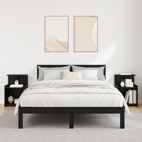 THOYTOUI Bett Schränke 2er Set Schwarze Eiche 40x35x60 cm Holzwerkstoff, Nachtisch Bedside Table Nachtschrank Nachttisch Geeignet für Wohnung Wohnheim Hotel Gästezimmer von THOYTOUI