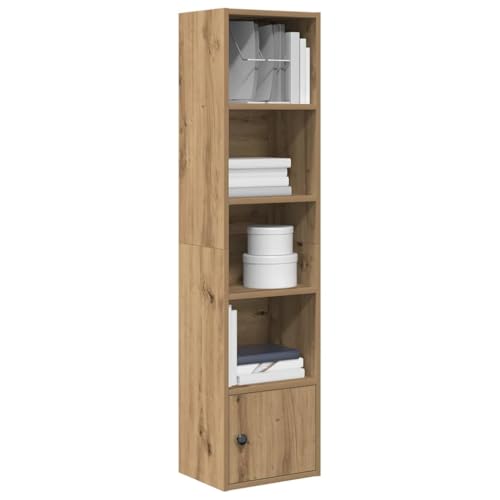 THOYTOUI Bücherregal, Schaukästen Mehrzweck Schränke Leiter Regale Möbel Verwendbar für Schlafzimmer Arbeitszimmer Korridor Wohnbereich Artisan Eiche 31x24x127 cm Holzwerkstoff von THOYTOUI