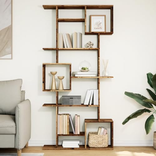 Bücherregal, Schaukästen Regale Treppenregale Mehrzweck Schränke Verwendbar für Küche Schlafzimmer Korridor Arbeitszimmer Altholz Optik 92x29x188 cm Holzwerkstoff Bücherregal, Schaukästen Regale Treppenregale Mehrzweck Schränke Verwendbar für Küche Schlafzimmer Korridor Arbeitszimmer Altholz Optik 92x29x188 cm Holzwerkstoff von THOYTOUI
