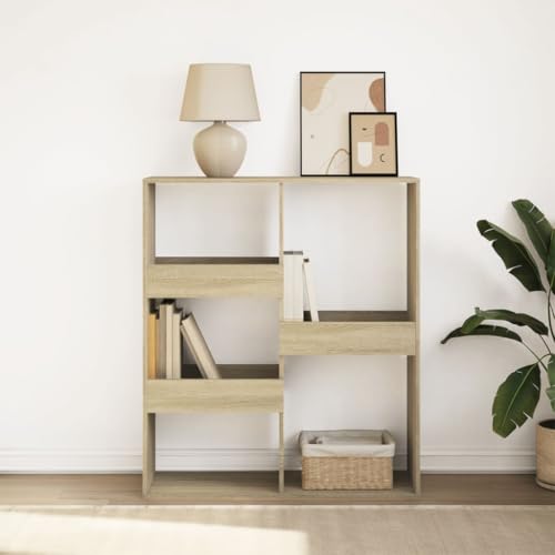 THOYTOUI Bücherregal/Raumteiler, Mehrzweck Schränke Möbel Regale Leiter Regale Verwendbar für Korridor Schlafzimmer Wohnbereich Küche Sonoma Eiche 100x33x115 cm von THOYTOUI