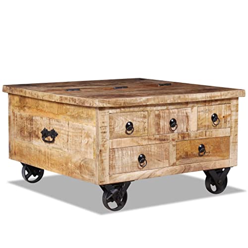 THOYTOUI Couchtisch, Vitrinenschrank Wohnzimmertisch Küchenschrank Nachttisch Geeignet für Wohnung Versammlungsraum Aufenthaltsraum Büro Raues Mangoholz 70x70x40 cm THOYTOUI Couchtisch, Vitrinenschrank Wohnzimmertisch Küchenschrank Nachttisch Geeignet für Wohnung Versammlungsraum Aufenthaltsraum Büro Raues Mangoholz 70x70x40 cm von THOYTOUI