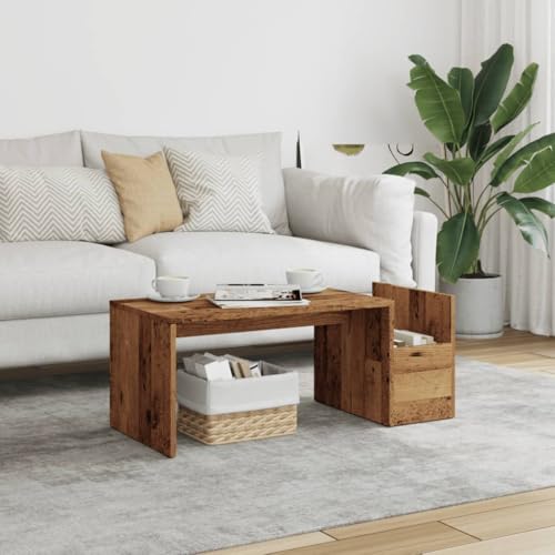 Couchtisch Altholz-Optik 90x45x35 cm Holzwerkstoff, Sofatisch Tisch Wohnzimmer Coffee Table Beistelltisch Geeignet für Wohnung Wohnzimmer Flur Hotel von THOYTOUI