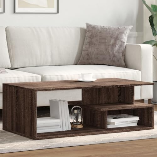 Couchtisch Braun Eichen-Optik 102x55x35 cm Holzwerkstoff, Wohnzimmertisch Coffee Table Beistelltisch Tisch Wohnzimmer Geeignet für Wohnung Teestube Wohnzimmer Flur von THOYTOUI