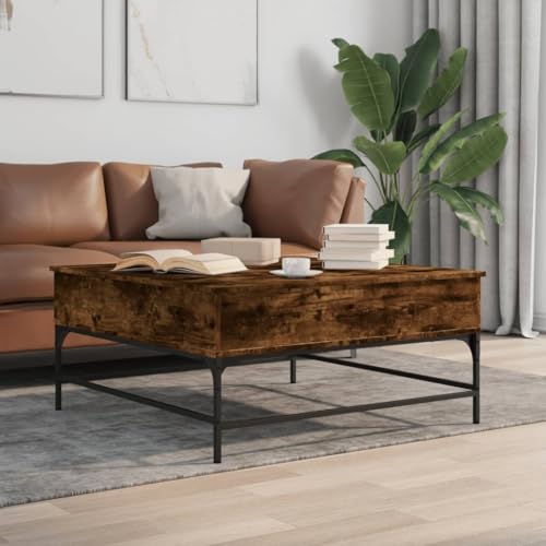 THOYTOUI Couchtisch Räuchereiche 95x95x45 cm Holzwerkstoff und Metall, Coffee Table Tisch Wohnzimmer Sofatisch Wohnzimmertisch Geeignet für Büro Wohnung Flur Wohnzimmer THOYTOUI Couchtisch Räuchereiche 95x95x45 cm Holzwerkstoff und Metall, Coffee Table Tisch Wohnzimmer Sofatisch Wohnzimmertisch Geeignet für Büro Wohnung Flur Wohnzimmer von THOYTOUI