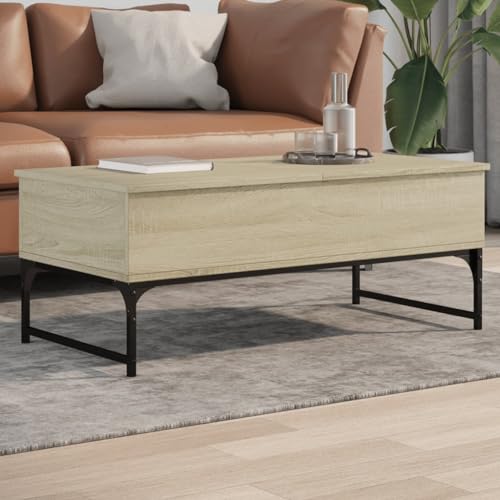 THOYTOUI Couchtisch Sonoma-Eiche 100x50x40 cm Holzwerkstoff und Metall, Tisch Wohnzimmer Coffee Table Sofatisch Beistelltisch Geeignet für Wohnzimmer Flur Teestube Büro THOYTOUI Couchtisch Sonoma-Eiche 100x50x40 cm Holzwerkstoff und Metall, Tisch Wohnzimmer Coffee Table Sofatisch Beistelltisch Geeignet für Wohnzimmer Flur Teestube Büro von THOYTOUI