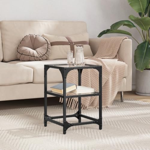 THOYTOUI Couchtisch mit Glasplatte Transparent 30x30x45 cm Stahl, Tisch Wohnzimmer Coffee Table Beistelltisch Wohnzimmertisch Geeignet für Teestube Hotel Büro Wohnung THOYTOUI Couchtisch mit Glasplatte Transparent 30x30x45 cm Stahl, Tisch Wohnzimmer Coffee Table Beistelltisch Wohnzimmertisch Geeignet für Teestube Hotel Büro Wohnung von THOYTOUI