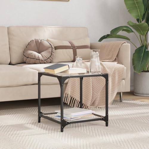 THOYTOUI Couchtisch mit Glasplatte Transparent 40x40x40 cm Stahl, Tisch Wohnzimmer Beistelltisch Sofatisch Wohnzimmertisch Geeignet für Büro Wohnzimmer Teestube Flur THOYTOUI Couchtisch mit Glasplatte Transparent 40x40x40 cm Stahl, Tisch Wohnzimmer Beistelltisch Sofatisch Wohnzimmertisch Geeignet für Büro Wohnzimmer Teestube Flur von THOYTOUI